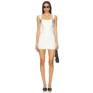 MORE TO COME Cherli Mini Dress White Bow Detail Size Small